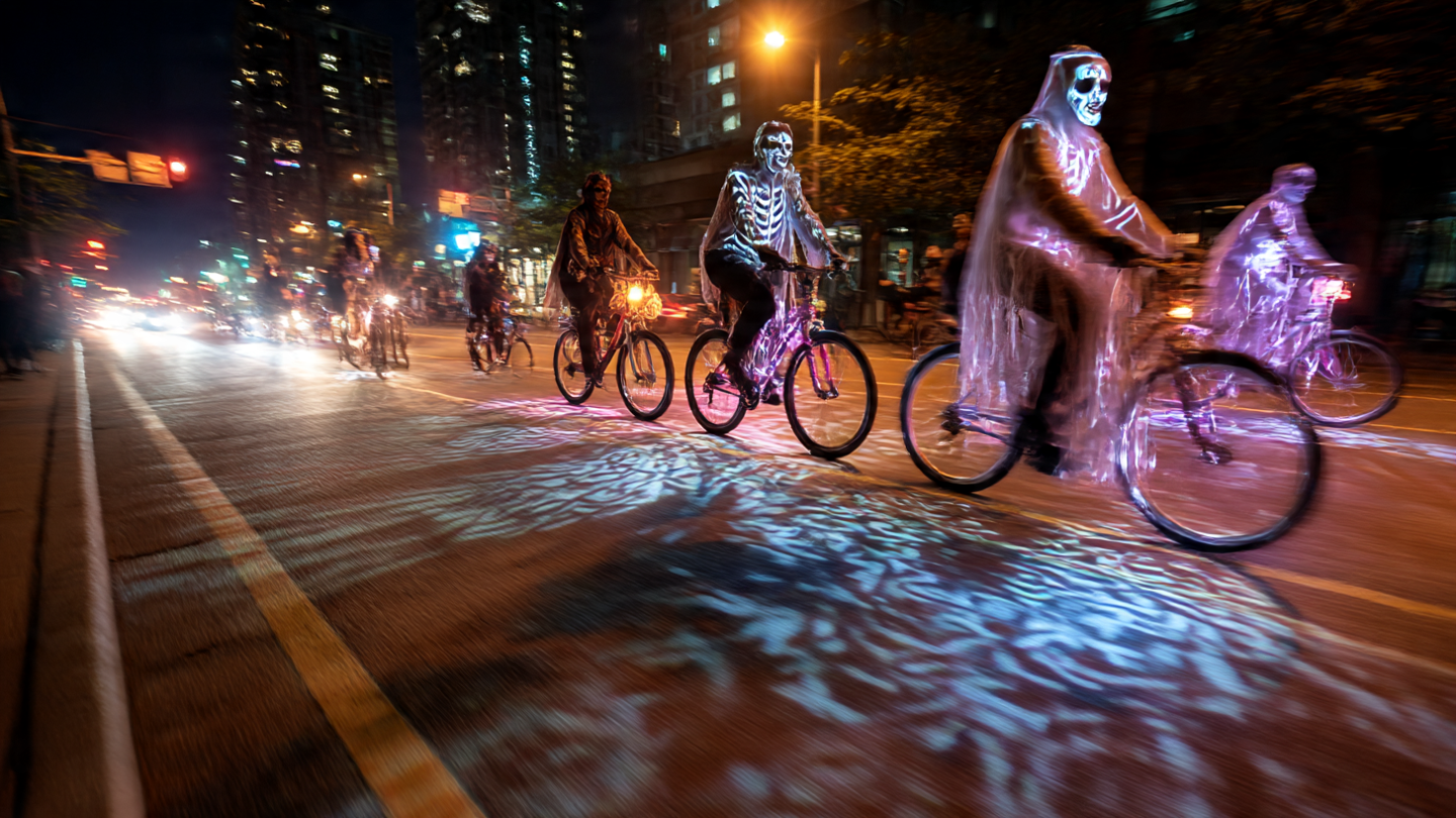 Paseo Nocturno de Día de Muertos: la CDMX pedalea entre luz y tradición